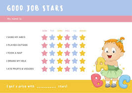 Colorful Alphabet Toddler Reward Chart Templates By Canva