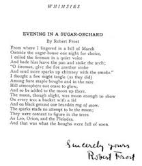 Frost Evening In A Sugar Orchard Robert Frost Poems Poems Words