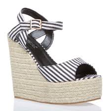 Black And White Striped Wedges Chic Black And White Stripe Wedges Shoe Dazzle Shoes Footwear Design Women