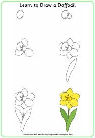 Learn To Draw A Daffodil Flower Drawing Animal Drawings Learn To Draw Flowers