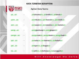 Kata terbitan bentuk kata yang mengandungi kata dasar yang mendapat atau menerima imbuhan. Ppt Karya Tatabahasa Melayu Dan Pembentukan Kata Powerpoint Presentation Id 4192373