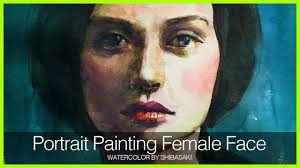 Hair | using a mixture of french ultramarine and alizarin crimson blended to purple, add the darks in the hair with a no. Eng Sub Watercolor Portrait Painting Female Face Tutorial Paintingtube