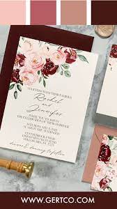 Burgundy Blush Wedding Invitation In 2021 Watercolor Floral Wedding Invitations Blush Wedding Invitations Mauve Wedding Invitations