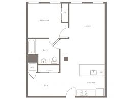 Dining room is open to the kitchen with door to the patio and living room measuring 12'8 x 17' that also has door to a second patio. Modera Lofts Apartment Rentals