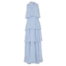 Light Blue Tiered Pleated Maxi Dress True Decadence Wolf Badger