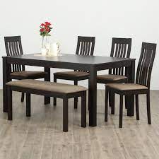 Oak is natural with characterful knots and markings, every piece of furniture is unique. Diana 6 Seater Dining Table With 4 Chairs And 1 Big Bench Brown Brown