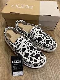 Hey Dude Women's Wendy Milky Way Cow Print Slip On Shoes NEW size 6  RARE & CUTE | eBay