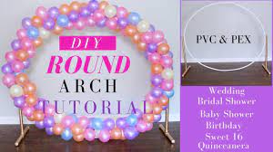 Have leftover balloons from your last party? Diy Round Arch Backdrop Tutorial Easy Affordable Youtube