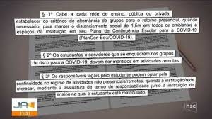 As regras começam a valer no domingo e vão até dia 23 de junho. Covid 19 Veja Quais Devem Ser As Novas Regras Para Educacao Em Sc Santa Catarina G1