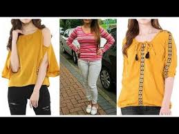 There is a boat neck design on top and having a cross pattern on the back. Latest Tops Designs With Jeans College Wear Outfits For Girls Girls Dresses Design 2018 19 Youtube Tops Designs Girly Shirt Jeans Top Design