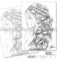 Hair Inspirations Romantic Mariola Budek Sketchbook Etsy In 2021 Sketch Book How To Draw Hair Coloring Pages