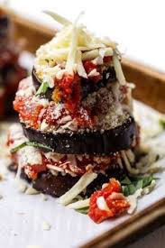 Eggplant Parmesan Stacks Baked Eggplant Towers With Sauce And Cheese Recipe Eggplant Parmesan Baked Eggplant Flavorful Vegetables