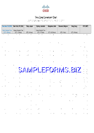 Time Zone Conversion Chart Pdf Free 1 Pages