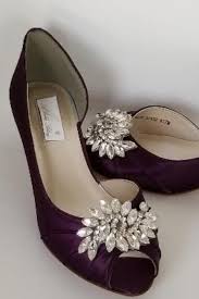 Eggplant Purple Wedding Shoes With Sparkling Crystal Applique In 2020 With Images Purple Wedding Shoes Bridal Shoes Purple Bridal Shoes