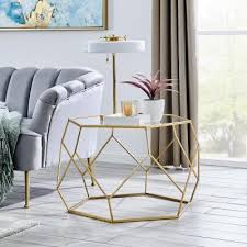 A hexagon coffee table would be a trendy addition to any interior. Hexagon Coffee Tables Accent Tables The Home Depot