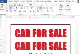 For sale sign template word. Car For Sale Sign Word Template