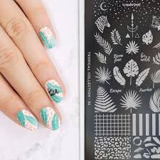 tropical 36 polishes black knight white knight bora stamping nail art fashion nails nail art