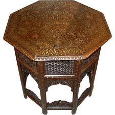 India Circa 1890 A Late 19th Century Rosewood Table The Octagonal Top Inlaid With A Profusion Of Brass And Copper With Rosewood Table Copper And Brass Table