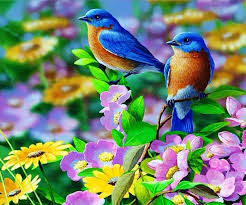 Art 4 6 And In July A Lemonade To Cool You In Some Leafy Shade I Wish You Health But More Than Wealth I Wis Bird Art Birds Painting Blue Bird