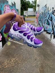 Purple Rain Vapormax Plus Sircastleteees In 2020 Nike Air Shoes Jordan Shoes Girls Nike Shoes Blue