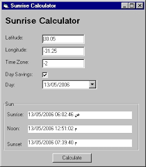 Sunrise Solar Noon And Sunset Calculator By Ahmed Amin
