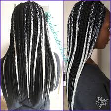 Black And White Color Box Braids Medium Box Braids Poetic Justice Braids Neat Braids Braids With Color White Braids Medium Box Braids Colored Braids Poetic Justice Braids