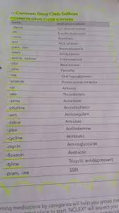Common Drug Class Suffixes Follow Thechaitanyain On Pinterest For More Amazing Stuffs Chaitanya Satyarth Nursing School Nurse Nursing School Studying