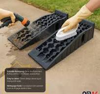 OMAC Auto Accessories Rampa de carro Blocos de nivelamento resistentes |  Calços pretos de pneus de carro estabilização de levantamento de 2 peças |  ...