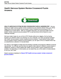 Maybe you would like to learn more about one of these? Health Nervous System Review Crossword Answers Fill Online Printable Fillable Blank Pdffiller