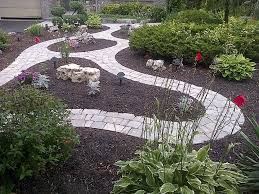 The Client Wanted A Low Maintenance Front Yard With No Grass A Combination Of Interloc Front Yard Landscaping Design Front Yard Landscaping Lawn Alternatives