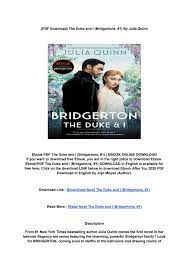 PDF herunterladen* The Duke and I (Bridgertons, #1) VON: Julia Quinn by  LOXILY - Issuu