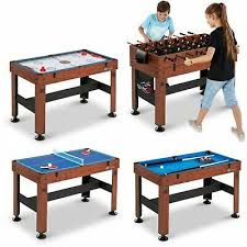 Combo Game Table 54 4 In 1 Table Foosball Hockey Table Tennis Billiard Play Ebay In 2020 Table Games Table Tennis Indoor Games