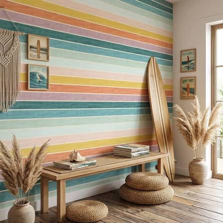 Beach vibes and temporary wallpaper are trending for back-to-school season.