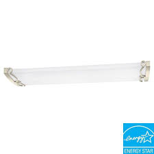Hampton Bay Regency 4 Light Brushed Nickel T8 Fluorescent Ceiling Light Hbf1232 35 The Home Depot Progress Lighting Fluorescent Light Fixture Ceiling Lights