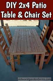 Diy 2x4 Patio Table And Chair Set How To Build This Inexpensive And Durable Furniture For Your Outdoor P Diy Patio Table Patio Table Outdoor Tables And Chairs