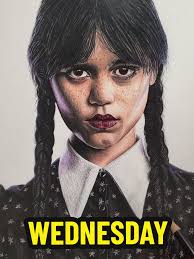 Wednesday Addams Raven Drawing