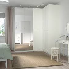 Pax Grimo Vikedal Armoire D Angle Blanc Miroir 210 160x236 Cm Ikea En 2020 Armoire D Angle Ikea Penderie Pax Amenagement Dressing