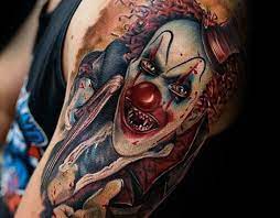 Colorful graffiti style psycho clown. 75 Clown Tattoos For Men Comic Performer Design Ideas