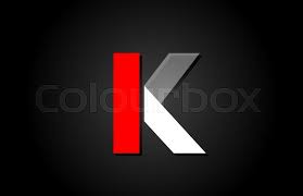 Alphabet k is made of felt isolated on white background. Red White Black K Alphabet Letter Logo Stock Vector Colourbox