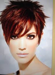 Red has a plethora of hues to choose from, making it fitting for any skin this short auburn red pixie is just in time for fall. 40 Funky Hairstyles To Look Beautifully Crazy Fave Hairstyles Short Spiky Hairstyles Short Red Hair Thick Hair Styles