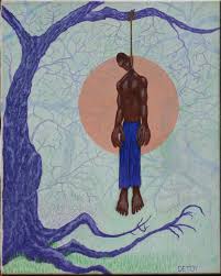 The poplar tree was a tree where many black men and women were hung to death in the early 20th century and it has been illustrated through in the song strange fruit relate to the black people, and when she sings strange fruit hanging from the poplar trees it literally translates to the dark past. Strange Fruit Painting By Ted Detoy Saatchi Art