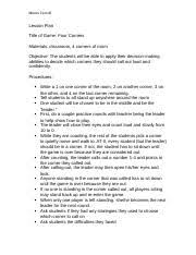A, b, c & d. Lesson Plan Four Corners Game Maura Carroll Lesson Plan Title Of Game Four Corners Materials Classroom 4 Corners Of Room Objective The Students Will Course Hero