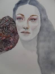 Mixed media art piece called flora