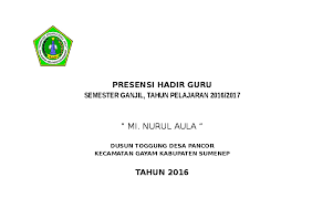 Contoh absen guru sma terbaru smakusekolahku 28 02 2019 di bawah ini adalah contoh halaman muka cover dan ini dari buku daftar hadir latihan regu model dan bentuk dapat dibuat sesuai. Doc Cover Absen Guru Sultan Al Masyhury Academia Edu