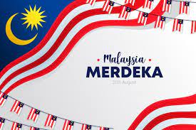 Contoh desain poster hari kemerdekaan ri dengan nuansa merah putih dihiasi dengan bendera yang berkibar. Free Vector Hari Merdeka Event
