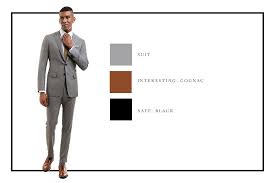 Black And Grey Combination Dress For Men How To Combine Suit And Shoe Colors Charts Wedding Suits Men Grey Grey Suit Combinations Grey Suit Menswear
