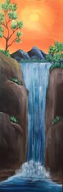 Paint Nite Waterfall Google Search Painting Art Projects Waterfall Paintings Canvas Painting Simple waterfall drawings of nature #21834932.