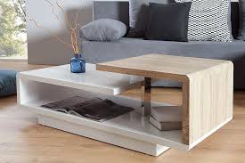 Stylischer Design Couchtisch Concept 100cm Hochglanz Weiss Sonoma Eiche Couchtisch Beistelltisch Weiss Couchtisch Truhe