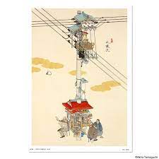 山口晃 a4額絵 ポスター 二引両子の字真形柱 ラムフロム アートグッズ デザイングッズの通販サイト 本の絵 描画のためのアイデア 山口晃