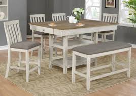 Set (dining table, 6 upholstered side chairs & 2 upholstered arm chairs), created for macy's. Nina White Counter Height Dining Room Table 6pc Set Evansville Overstock Warehouse